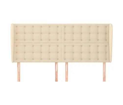 Galvgalis Ar Malām, 183X23X118/128 Cm, Krēmkrāsas Audums Vidaxl