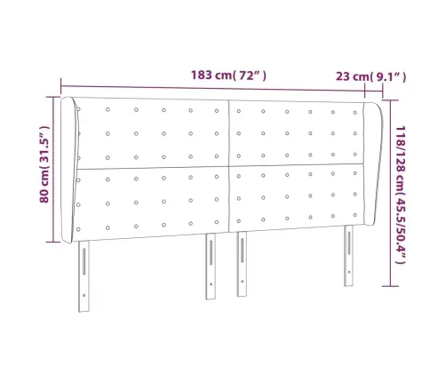 Voodipeats Servadega, Sinine, 183X23X118/128 cm Kangas