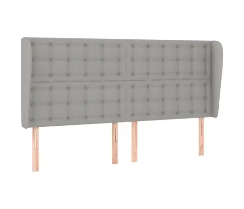 Galvgalis Ar Malām, 203X23X118/128 Cm, Gaiši Pelēks Audums Vidaxl