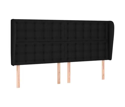 Galvgalis Ar Malām, 203X23X118/128 Cm, Melns Audums Vidaxl