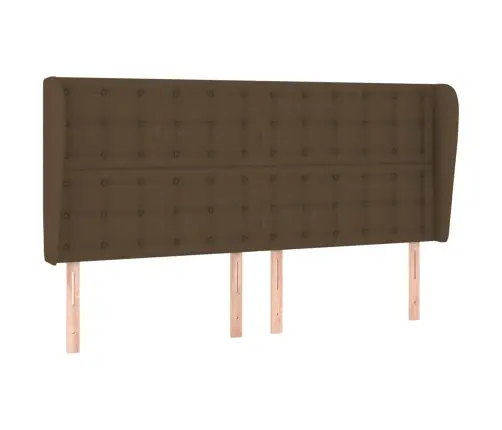 Galvgalis Ar Malām, 203X23X118/128 Cm, Tumši Brūns Audums Vidaxl Galvgalis Ar Malām, 203X23X118/128 Cm, Tumši Brūns Audums Vidaxl