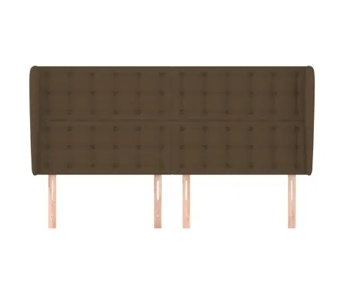 Galvgalis Ar Malām, 203X23X118/128 Cm, Tumši Brūns Audums Vidaxl Galvgalis Ar Malām, 203X23X118/128 Cm, Tumši Brūns Audums Vidaxl