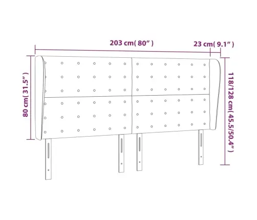 Galvūgalis Su Auselėmis, Mėlynas, 203X23X118/128cm Audinys Galvūgalis Su Auselėmis, Mėlynas, 203X23X118/128cm Audinys