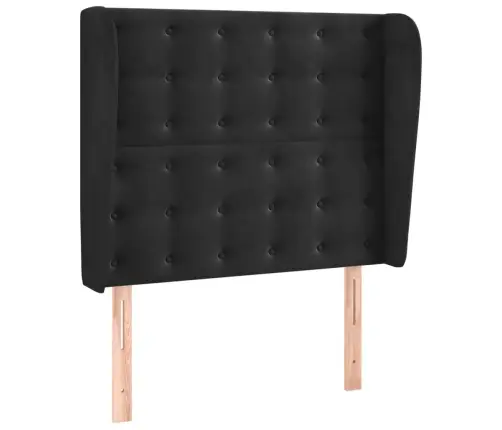 Galvūgalis Su Auselėmis, Juodas, 83X23X118/128cm Aksomas