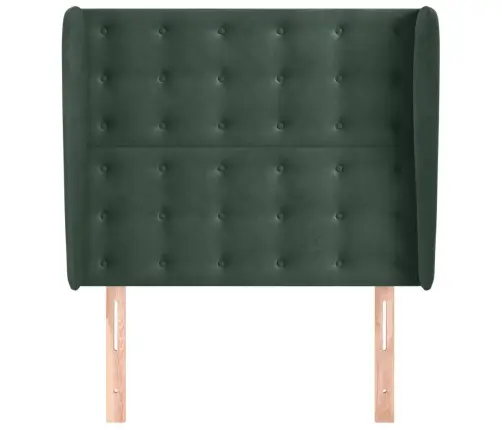 Galvgalis Ar Malām, 83X23X118/128 Cm, Tumši Zaļš Samts Vidaxl