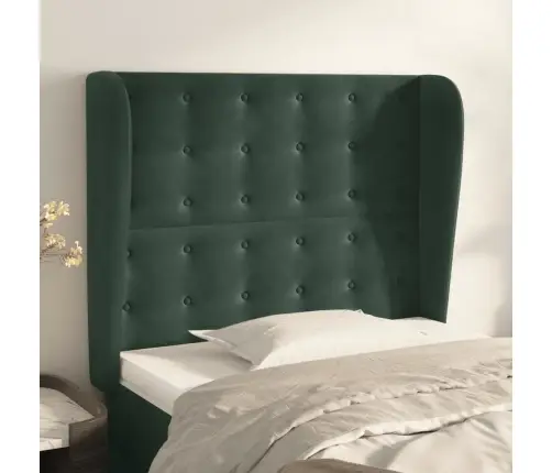 Galvgalis Ar Malām, 83X23X118/128 Cm, Tumši Zaļš Samts Vidaxl