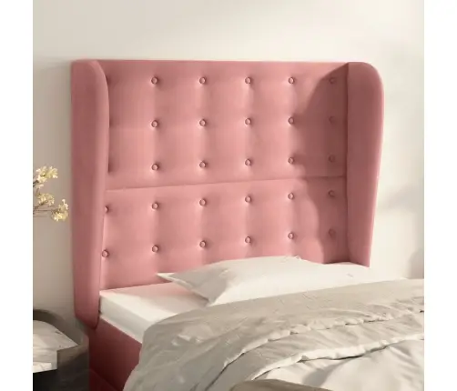 Galvgalis Ar Malām, 83X23X118/128 Cm, Rozā Samts Vidaxl