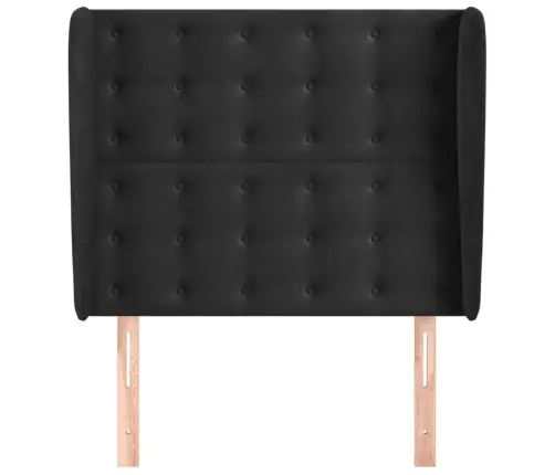 Galvgalis Ar Malām, 93X23X118/128 Cm, Melns Samts Vidaxl