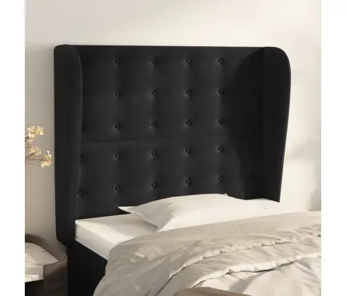 Galvgalis Ar Malām, 93X23X118/128 Cm, Melns Samts Vidaxl