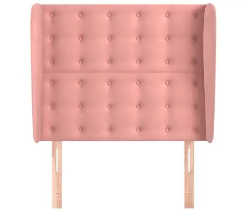 Galvgalis Ar Malām, 93X23X118/128 Cm, Rozā Samts Vidaxl