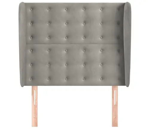 Galvgalis Ar Malām, 103X23X118/128 Cm, Gaiši Pelēks Samts Vidaxl