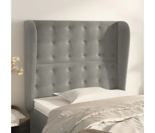 Galvgalis Ar Malām, 103X23X118/128 Cm, Gaiši Pelēks Samts Vidaxl