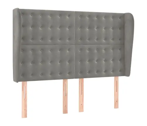 Galvūgalis Su Auselėmis, Pilkas, 147X23X118/128cm Aksomas