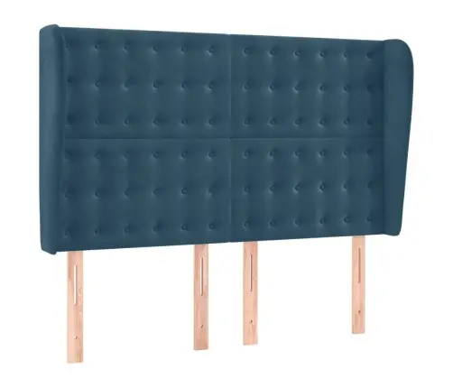 Voodipeats Servadega, Tumesinine, 147X23X118/128 cm Samet