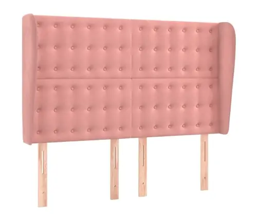 Galvgalis Ar Malām, 147X23X118/128 Cm, Rozā Samts Vidaxl Galvgalis Ar Malām, 147X23X118/128 Cm, Rozā Samts Vidaxl