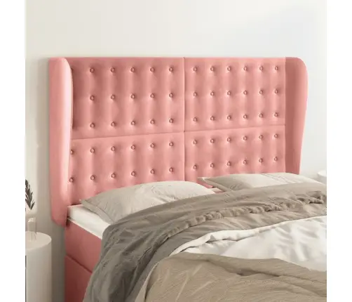 Galvgalis Ar Malām, 147X23X118/128 Cm, Rozā Samts Vidaxl Galvgalis Ar Malām, 147X23X118/128 Cm, Rozā Samts Vidaxl