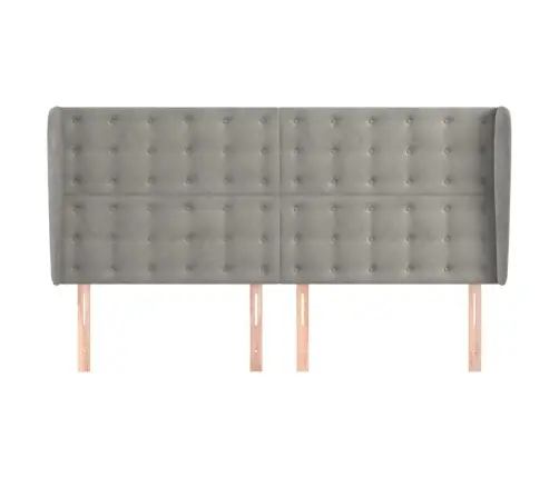 Galvūgalis Su Auselėmis, Pilkas, 163X23X118/128cm Aksomas