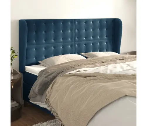 Voodipeats Servadega, Tumesinine, 203X23X118/128 cm Samet Voodipeats Servadega, Tumesinine, 203X23X118/128 cm Samet