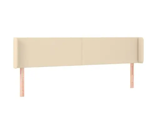 Galvgalis Ar Malām, 163X16X78/88 Cm, Krēmkrāsas Audums Vidaxl Galvgalis Ar Malām, 163X16X78/88 Cm, Krēmkrāsas Audums Vidaxl