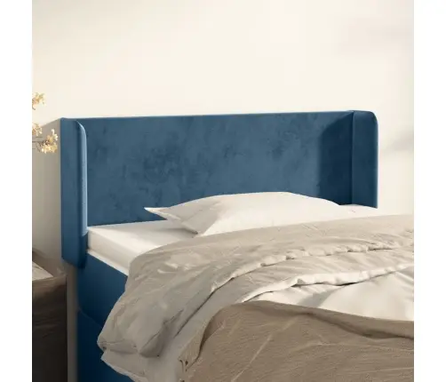 Galvūgalis Su Auselėmis, Tamsiai Mėlynos,83X16X78/88cm Aksomas