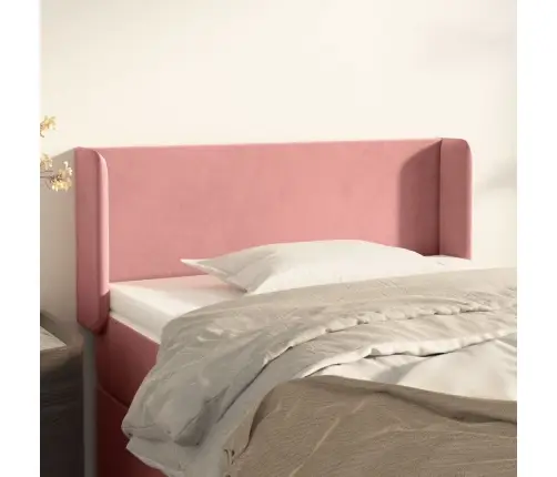 Galvūgalis Su Auselėmis,Rožinės Spalvos,93X16X78/88cm Aksomas