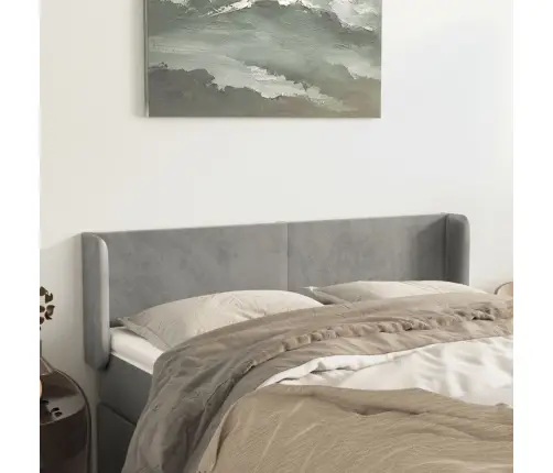 Galvgalis Ar Malām, Gaiši Pelēks Samts, 147X16X78/88 Cm Vidaxl