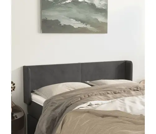 Galvgalis Ar Malām, Tumši Pelēks Samts, 147X16X78/88 Cm Vidaxl