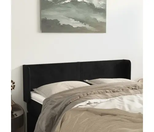 Galvgalis Ar Malām, Melns Samts, 147X16X78/88 Cm Vidaxl