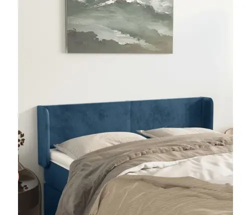 Voodipeats Servadega, Tumesinine, 147X16X78/88 cm Samet