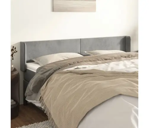 Galvgalis Ar Malām, Gaiši Pelēks Samts, 163X16X78/88 Cm Vidaxl