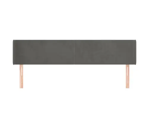 Galvgalis Ar Malām, Tumši Pelēks Samts, 183X16X78/88 Cm Vidaxl