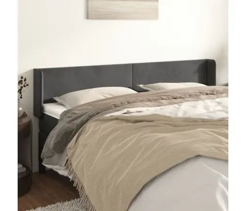 Galvgalis Ar Malām, Tumši Pelēks Samts, 183X16X78/88 Cm Vidaxl