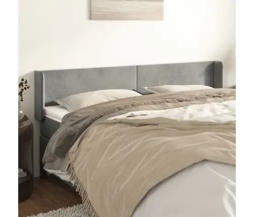 Galvgalis Ar Malām, Gaiši Pelēks Samts, 203X16X78/88 Cm Vidaxl