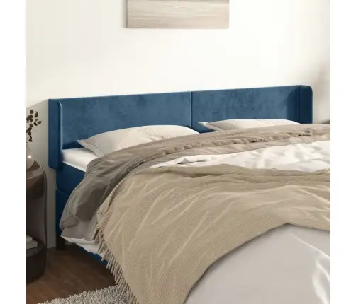 Galvūgalis Su Auselėmis,Tamsiai Mėlynos,203X16X78/88cm Aksomas