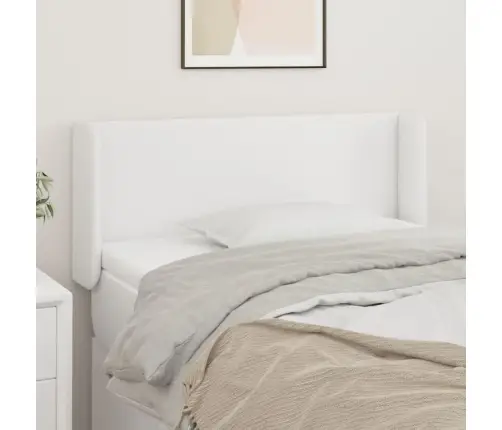 Galvgalis Ar Malām, 93X16X78/88 Cm, Balta Mākslīgā Āda Vidaxl