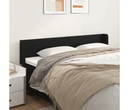 Galvgalis Ar Malām, 183X16X78/88 Cm, Melna Mākslīgā Āda Vidaxl