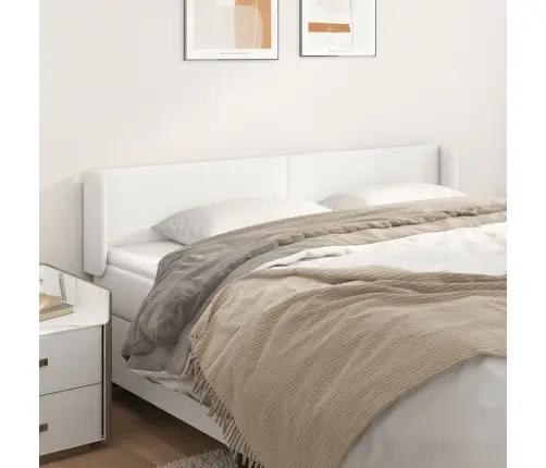 Galvgalis Ar Malām, 203X16X78/88 Cm Cm, Balta Mākslīgā Āda Vidaxl