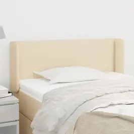 Galvgalis Ar Malām, 103X16X78/88 Cm, Krēmkrāsas Audums Vidaxl