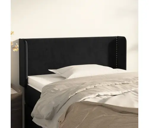 Voodipeats Servadega, Must, 93X16X78/88 cm Samet
