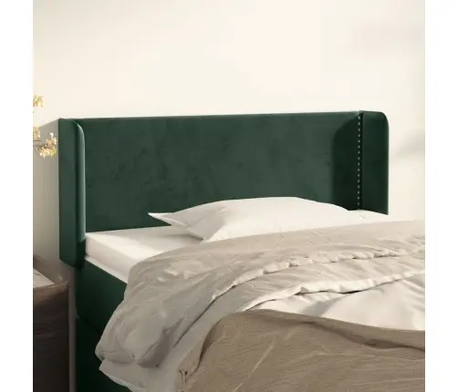 Galvūgalis Su Auselėmis, Tamsiai Žalios,93X16X78/88cm Aksomas