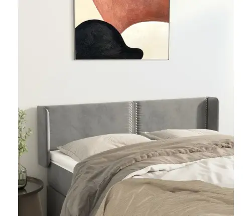 Galvgalis Ar Malām, Gaiši Pelēks Samts, 147X16X78/88 Cm Vidaxl