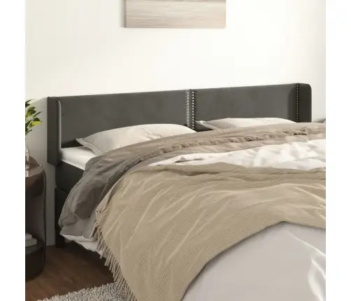 Galvgalis Ar Malām, Tumši Pelēks Samts, 163X16X78/88 Cm Vidaxl