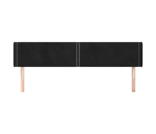 Galvgalis Ar Malām, Melns Samts, 163X16X78/88 Cm Vidaxl