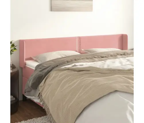 Galvgalis Ar Malām, Rozā Samts, 163X16X78/88 Cm Vidaxl