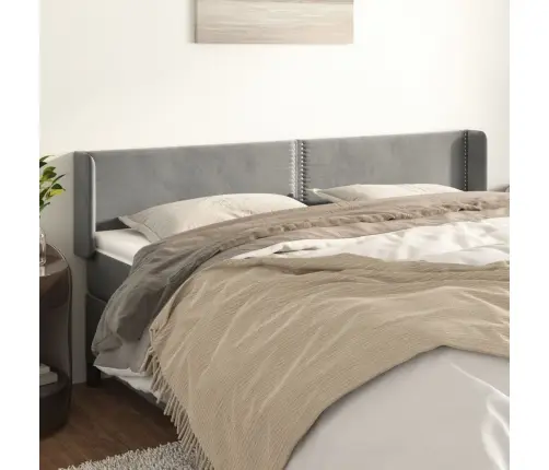 Galvgalis Ar Malām, Gaiši Pelēks Samts, 183X16X78/88 Cm Vidaxl