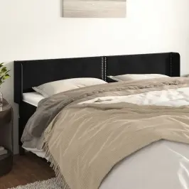 Galvgalis Ar Malām, Melns Samts, 203X16X78/88 Cm Vidaxl