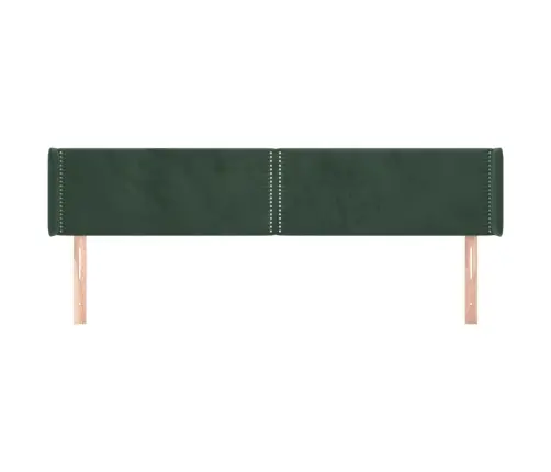 Galvūgalis Su Auselėmis, Tamsiai Žalios,203X16X78/88cm Aksomas