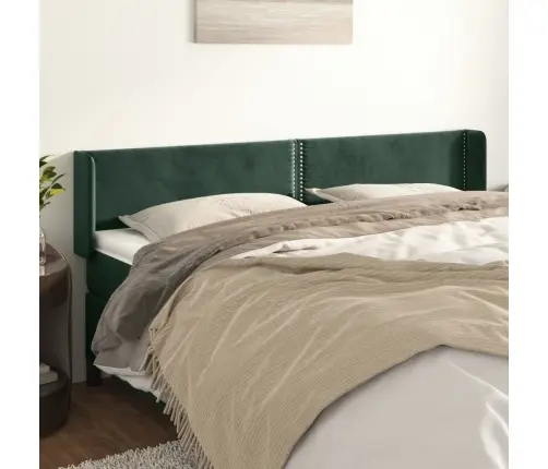 Galvūgalis Su Auselėmis, Tamsiai Žalios,203X16X78/88cm Aksomas