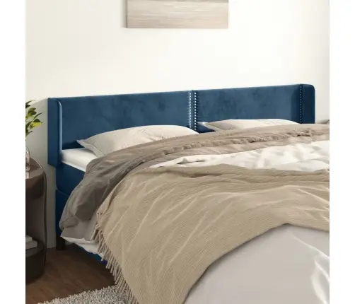 Galvūgalis Su Auselėmis,Tamsiai Mėlynos,203X16X78/88cm Aksomas