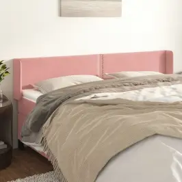 Galvūgalis Su Auselėmis,Rožinės Spalvos,203X16X78/88cm Aksomas